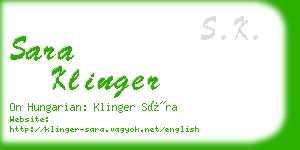 sara klinger business card